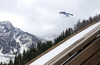 Julia Kykkaenen of Finland soars through the air during women race of Viessmann FIS ski jumping World cup in Planica, Slovenia. Women race of Viessmann FIS ski jumping World cup 2013-2014 was held on Saturday, 22nd of March 2014 on HS139 ski jumping hill in Planica, Slovenia.
