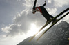 Maren Lundby of Norway takes off during women race of Viessmann FIS ski jumping World cup in Planica, Slovenia. Women race of Viessmann FIS ski jumping World cup 2013-2014 was held on Saturday, 22nd of March 2014 on HS139 ski jumping hill in Planica, Slovenia.
