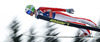 Peter Prevc of Slovenia soars through the air during team race of Viessmann FIS ski jumping World cup in Planica, Slovenia. Team race of Viessmann FIS ski jumping World cup 2013-2014 was held on Saturday, 22nd of March 2014 on HS139 ski jumping hill in Planica, Slovenia.
