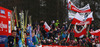 Second placed team of Poland with Maciej Kot, Piotr Zyla, Klemens Muranka and Kamil Stoch celebrate their medals won in team race of Viessmann FIS ski jumping World cup in Planica, Slovenia in front of their fans. Team race of Viessmann FIS ski jumping World cup 2013-2014 was held on Saturday, 22nd of March 2014 on HS139 ski jumping hill in Planica, Slovenia.
