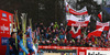 Second placed team of Poland with Maciej Kot, Piotr Zyla, Klemens Muranka and Kamil Stoch celebrate their medals won in team race of Viessmann FIS ski jumping World cup in Planica, Slovenia in front of their fans. Team race of Viessmann FIS ski jumping World cup 2013-2014 was held on Saturday, 22nd of March 2014 on HS139 ski jumping hill in Planica, Slovenia.
