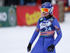 Julia Kykkaenen of Finland reacts in outrun of HS139 hill during women race of Viessmann FIS ski jumping World cup in Planica, Slovenia. Women race of Viessmann FIS ski jumping World cup 2013-2014 was held on Saturday, 22nd of March 2014 on HS139 ski jumping hill in Planica, Slovenia.
