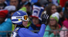 Julia Kykkaenen of Finland reacts in outrun of HS139 hill during women race of Viessmann FIS ski jumping World cup in Planica, Slovenia. Women race of Viessmann FIS ski jumping World cup 2013-2014 was held on Saturday, 22nd of March 2014 on HS139 ski jumping hill in Planica, Slovenia.
