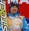 Kamil Stoch of Poland celebrates winning overall FIS Ski jumping World cup with his crystal globe after last race of Viessmann FIS ski jumping World cup season 2013-2014 in Planica, Slovenia. Last race of Viessmann FIS ski jumping World cup season 2013-2014 was held on Sunday, 23rd of March 2014 on HS139 ski jumping hill in Planica, Slovenia.
