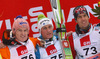 Winner Peter Prevc of Slovenia (M), second placed Severin Freund of Germany (L) and third placed Anders Bardal of Norway (R) celebrate their medals won in the last race of Viessmann FIS ski jumping World cup season 2013-2014 in Planica, Slovenia. Last race of Viessmann FIS ski jumping World cup season 2013-2014 was held on Sunday, 23rd of March 2014 on HS139 ski jumping hill in Planica, Slovenia.
