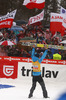 Kamil Stoch of Poland celebrates winning overall FIS Ski jumping World cup in front of his fans after last race of Viessmann FIS ski jumping World cup season 2013-2014 in Planica, Slovenia. Last race of Viessmann FIS ski jumping World cup season 2013-2014 was held on Sunday, 23rd of March 2014 on HS139 ski jumping hill in Planica, Slovenia.
