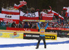 Kamil Stoch of Poland celebrates winning overall FIS Ski jumping World cup in front of his fans after last race of Viessmann FIS ski jumping World cup season 2013-2014 in Planica, Slovenia. Last race of Viessmann FIS ski jumping World cup season 2013-2014 was held on Sunday, 23rd of March 2014 on HS139 ski jumping hill in Planica, Slovenia.
