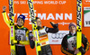 ex aequo Sieger Simon Ammann (SUI) und Noriaki Kasai (JPN), drittplatzierter Severin Freund (GER) during Mens Competition of FIS Ski Jumping World Cup at the Nordic Arena in Ruka, Finland on 2014/11/29.
