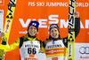 ex aequo Sieger Simon Ammann (SUI) und Noriaki Kasai (JPN) during Mens Competition of FIS Ski Jumping World Cup at the Nordic Arena in Ruka, Finland on 2014/11/29.
