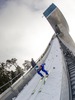 Michael Hayboeck of Austria during first practice jump during a training jump of 63rd Four Hills Tournament of FIS Ski Jumping World Cup at the Bergisel Schanze in Innsbruck, Austria on 2015/01/03. 
