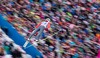 Simon Ammann of Switzerland soars trought the air during his Trial Jump for the 63rd Four Hills Tournament of FIS Ski Jumping World Cup at the Bergisel Schanze in Innsbruck, Austria on 2015/01/04.
