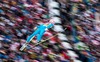 Stefan Kraft of Austria soars trought the air during his Trial Jump for the 63rd Four Hills Tournament of FIS Ski Jumping World Cup at the Bergisel Schanze in Innsbruck, Austria on 2015/01/04.
