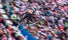 Michael Hayboeck of Austria soars trought the air during his Trial Jump for the 63rd Four Hills Tournament of FIS Ski Jumping World Cup at the Bergisel Schanze in Innsbruck, Austria on 2015/01/04.
