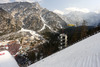 Jarkko Maeaettae of Finland soars through the air in first round of  the 35th race of Viessmann FIS ski jumping World cup season 2014-2015 in Planica, Slovenia. Ski flying competition of Viessmann FIS ski jumping World cup season 2014-2015 was held on Friday, 20th of March 2015 on HS225 ski flying hill in Planica, Slovenia.
