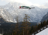 Stephan Leyhe of Germany soars through the air in first round of  the 35th race of Viessmann FIS ski jumping World cup season 2014-2015 in Planica, Slovenia. Ski flying competition of Viessmann FIS ski jumping World cup season 2014-2015 was held on Friday, 20th of March 2015 on HS225 ski flying hill in Planica, Slovenia.

