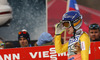 Jarkko Maeaettae of Finland reacts in outrun of the ski flying hill during the 35th race of Viessmann FIS ski jumping World cup season 2014-2015 in Planica, Slovenia. Ski flying competition of Viessmann FIS ski jumping World cup season 2014-2015 was held on Friday, 20th of March 2015 on HS225 ski flying hill in Planica, Slovenia.
