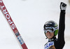 Second placed Jurij Tepes of Slovenia reacts in outrun of the ski flying hill during the 35th race of Viessmann FIS ski jumping World cup season 2014-2015 in Planica, Slovenia. Ski flying competition of Viessmann FIS ski jumping World cup season 2014-2015 was held on Friday, 20th of March 2015 on HS225 ski flying hill in Planica, Slovenia.
