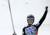 Second placed Jurij Tepes of Slovenia reacts in outrun of the ski flying hill during the 35th race of Viessmann FIS ski jumping World cup season 2014-2015 in Planica, Slovenia. Ski flying competition of Viessmann FIS ski jumping World cup season 2014-2015 was held on Friday, 20th of March 2015 on HS225 ski flying hill in Planica, Slovenia.
