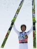 Winner Peter Prevc of Slovenia reacts in outrun of the ski flying hill during the 35th race of Viessmann FIS ski jumping World cup season 2014-2015 in Planica, Slovenia. Ski flying competition of Viessmann FIS ski jumping World cup season 2014-2015 was held on Friday, 20th of March 2015 on HS225 ski flying hill in Planica, Slovenia.
