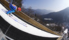Richard Freitag of Germany on inrun during trial round of  the team competition of Viessmann FIS ski jumping World cup season 2014-2015 in Planica, Slovenia. Ski flying team competition of Viessmann FIS ski jumping World cup season 2014-2015 was held on Saturday, 21st of March 2015 on HS225 ski flying hill in Planica, Slovenia.
