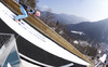 Manuel Fettner of Austria on inrun during trial round of  the team competition of Viessmann FIS ski jumping World cup season 2014-2015 in Planica, Slovenia. Ski flying team competition of Viessmann FIS ski jumping World cup season 2014-2015 was held on Saturday, 21st of March 2015 on HS225 ski flying hill in Planica, Slovenia.
