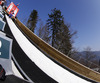 Michael Neumayer of Germany on inrun during trial round of  the team competition of Viessmann FIS ski jumping World cup season 2014-2015 in Planica, Slovenia. Ski flying team competition of Viessmann FIS ski jumping World cup season 2014-2015 was held on Saturday, 21st of March 2015 on HS225 ski flying hill in Planica, Slovenia.
