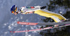 Lauri Asikainen of Finland soars through the air first round of  the team competition of Viessmann FIS ski jumping World cup season 2014-2015 in Planica, Slovenia. Ski flying team competition of Viessmann FIS ski jumping World cup season 2014-2015 was held on Saturday, 21st of March 2015 on HS225 ski flying hill in Planica, Slovenia.
