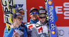 Second placed team of Austria with Stefan Kraft, Michael Hayboeck, Manuel Fettner and Gregor Schlierenzauer celebrate their medals won in the team competition of Viessmann FIS ski jumping World cup season 2014-2015 in Planica, Slovenia. Ski flying team competition of Viessmann FIS ski jumping World cup season 2014-2015 was held on Saturday, 21st of March 2015 on HS225 ski flying hill in Planica, Slovenia.
