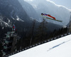 Janne Ahonen of Finland soars through the air during first round of  the team competition of Viessmann FIS ski jumping World cup season 2014-2015 in Planica, Slovenia. Ski flying team competition of Viessmann FIS ski jumping World cup season 2014-2015 was held on Saturday, 21st of March 2015 on HS225 ski flying hill in Planica, Slovenia.
