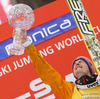  celebrate his trophy for overall victory in the Viessmann FIS ski jumping World cup season 2014-2015 in Planica, Slovenia. Final competition of Viessmann FIS ski jumping World cup season 2014-2015 was held on Sunday, 22nd of March 2015 on HS225 ski flying hill in Planica, Slovenia.
