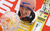 Winner Severin Freund of Germany celebrate his trophy for overall victory in the Viessmann FIS ski jumping World cup season 2014-2015 in Planica, Slovenia. Final competition of Viessmann FIS ski jumping World cup season 2014-2015 was held on Sunday, 22nd of March 2015 on HS225 ski flying hill in Planica, Slovenia.
