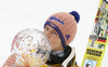 Winner Severin Freund of Germany celebrate his trophy for overall victory in the Viessmann FIS ski jumping World cup season 2014-2015 in Planica, Slovenia. Final competition of Viessmann FIS ski jumping World cup season 2014-2015 was held on Sunday, 22nd of March 2015 on HS225 ski flying hill in Planica, Slovenia.
