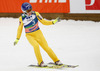 Jarkko Maeaettae of Finland reacts in outrun of the second round of  the final competition of Viessmann FIS ski jumping World cup season 2014-2015 in Planica, Slovenia. Final competition of Viessmann FIS ski jumping World cup season 2014-2015 was held on Sunday, 22nd of March 2015 on HS225 ski flying hill in Planica, Slovenia.
