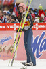 Overall World cup winner Severin Freund of Germany reacts in outrun of the second round of  the final competition of Viessmann FIS ski jumping World cup season 2014-2015 in Planica, Slovenia. Final competition of Viessmann FIS ski jumping World cup season 2014-2015 was held on Sunday, 22nd of March 2015 on HS225 ski flying hill in Planica, Slovenia.
