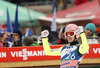 Overall World cup third placed Stefan Kraft of Austria reacts in outrun of the second round of  the final competition of Viessmann FIS ski jumping World cup season 2014-2015 in Planica, Slovenia. Final competition of Viessmann FIS ski jumping World cup season 2014-2015 was held on Sunday, 22nd of March 2015 on HS225 ski flying hill in Planica, Slovenia.
