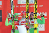Second placed Peter Prevc of Slovenia, winner Daniel-Andre Tande of Norway and third placed Severin Freund of Germany during the mens FIS Skijumping World Cup at the Vogtland Arena in Klingenthal, Germany on 2015/11/22.
