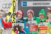 v.l.: Michael Hayboeck (AUT, 2. Platz), Sieger Severin Freund (GER) und Peter Prevc (SLO, 3. Platz) // 2nd placed Michael Hayboeck of Austria, Winner Severin Freund of Germany and Peter Prevc of Slovenia celebrates during Award ceremony of Four Hills Tournament of FIS Ski Jumping World Cup at the Schattenbergschanze, Oberstdorf, Germany on 2015/12/29. EXPA Pictures © 2015, PhotoCredit: EXPA/ JFK
