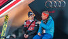 Simon Ammann of Switzerland with FIS race director Walter Hofer after his Competition Jump of Four Hills Tournament of FIS Ski Jumping World Cup at the Olympiaschanze, Garmisch Partenkirchen, Germany on 2016/01/01.
