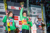 v.l.: Severin Freund (GER, 2. Platz), Sieger Peter Prevc (SLO) und Kenneth Gangnes (NOR, 3. Platz) // f.l.: 2nd placed Severin Freund of Germany, Winner Peter Prevc of Slovenia and 3rd placed Kenneth Gangnes of Norway during Award ceremony of Four Hills Tournament of FIS Ski Jumping World Cup at the Bergisel Schanze, Innsbruck, Austria on 2016/01/03.
