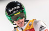 Peter Prevc of Slovenia celebrates after his 1st round jump of the Four Hills Tournament of FIS Ski Jumping World Cup at the Paul Ausserleitner Schanze in Bischofshofen, Austria on 2016/01/06.
