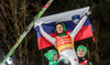 Winner Peter Prevc of Slovenia celebrate with the overall trophy after the podium of the Four Hills Tournament of FIS Ski Jumping World Cup at the Paul Ausserleitner Schanze in Bischofshofen, Austria on 2016/01/06.
