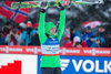 Gold medalist Peter Prevc of Slovenia celebrate at the Medal Award Ceremony of FIS Ski Flying World Championships at the Kulm, Bad Mitterndorf, Austria on 2016/01/16.
