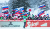 World Champion and Gold Medalist Peter Prevc of Slovenia celebrate to the Fans reacts after winning the FIS Ski Flying World Championships at the Kulm Kulm in Bad Mitterndorf, Austria on 2016/01/16.
