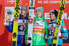 2nd placed Daniel Andre Tande of Norway, Winner Domen Prevc of Slovenia, 3rd placed Stefan Kraft of Austria during the mens FIS Skijumping World Cup at the Vogtland Arena in Klingenthal, Germany on 2016/12/04.
