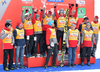 Team Poland celebrate their victory in Nations cup after last competition of FIS ski jumping World cup in Planica, Slovenia. Ski flying competition of FIS Ski jumping World cup in Planica, Slovenia, was held on Sunday, 26th of March 2017.
