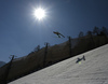 Skijumper during trial round of the FIS ski jumping World cup in Planica, Slovenia. FIS ski jumping World cup in Planica, Slovenia, was held on Friday, 25th of March 2022.