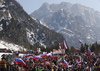 Spectators during race of the FIS ski jumping World cup in Planica, Slovenia. FIS ski jumping World cup in Planica, Slovenia, was held on Friday, 25th of March 2022.