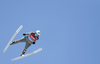 Chiara Kreuzer of Austria soars through the air during women ski jumping team race of FIS Nordic skiing World Championships 2023 in Planica, Slovenia. Women ski jumping team race of FIS Nordic skiing World Championships 2023 was held in Planica Nordic Center in Planica, Slovenia, on Saturday, 25th of February 2023.