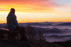 Early morning view from Krvavec mountain above Cerklje, Slovenia, down to Ljubljana and Kranj valley on early morning of 26th of December 2016.