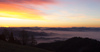 Early morning view from Krvavec mountain above Cerklje, Slovenia, down to Ljubljana and Kranj valley on early morning of 26th of December 2016.